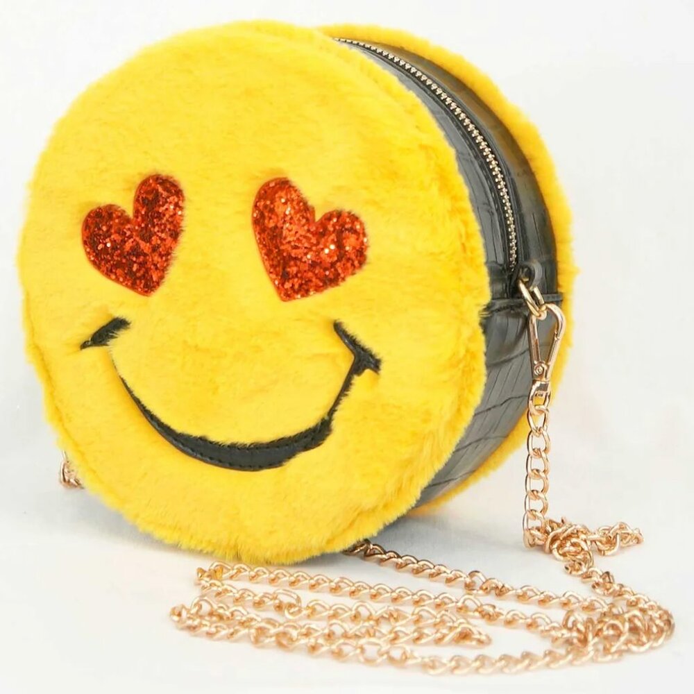 Hannah Banana Girls Emoji Faux Fur Cross Body Bag